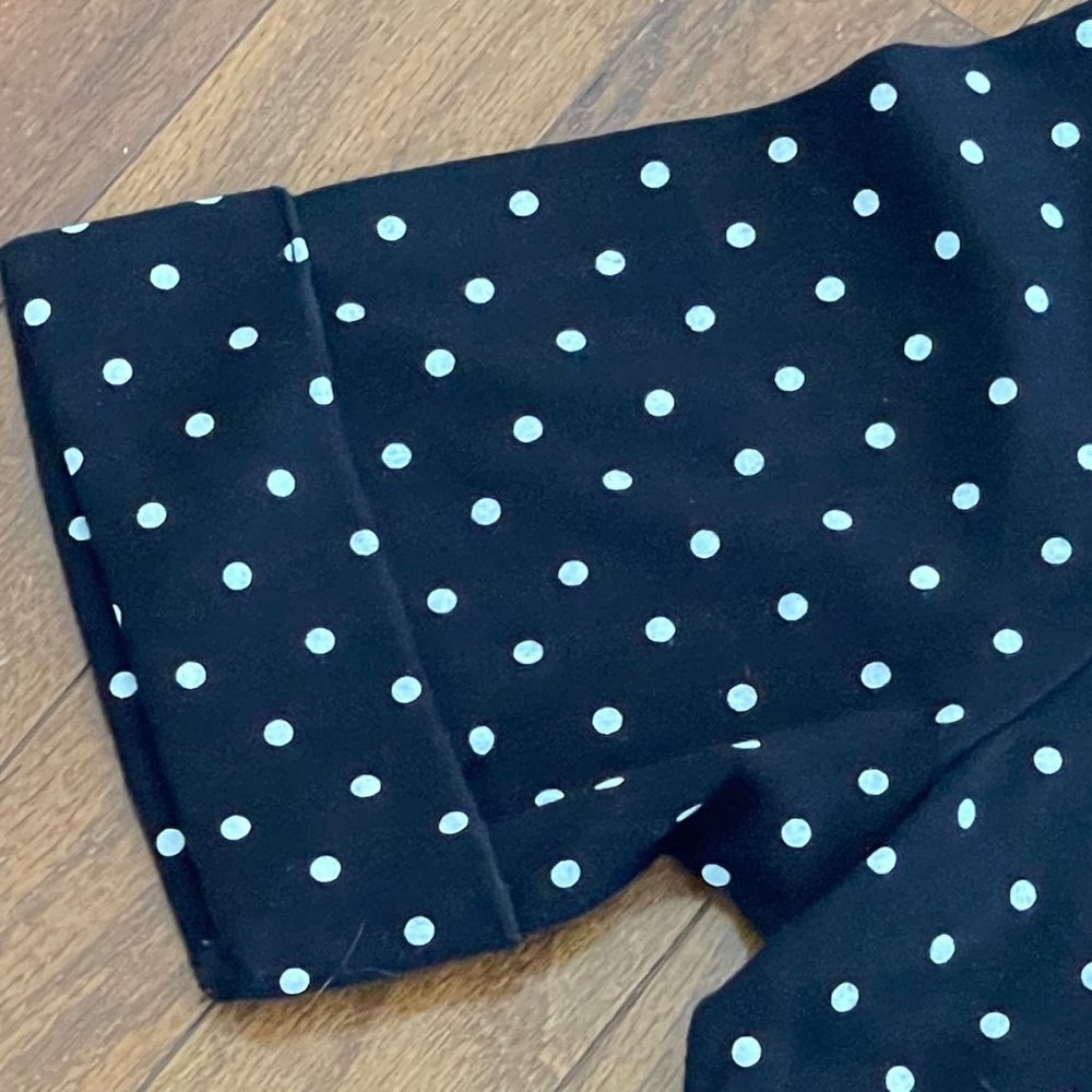 Karen Scott Black White Polka Dot Top Size Large - Picture 6 of 16